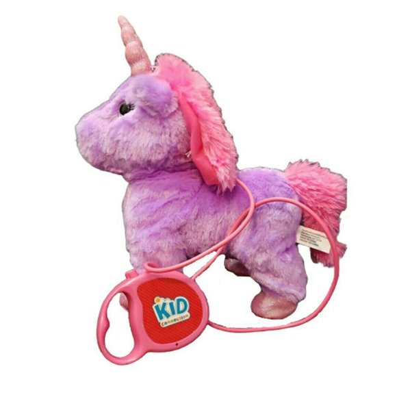 Kid Connection Walking Unicorn Pet Plush 10" Purple Pink Tested Works - Picture 3 of 7
